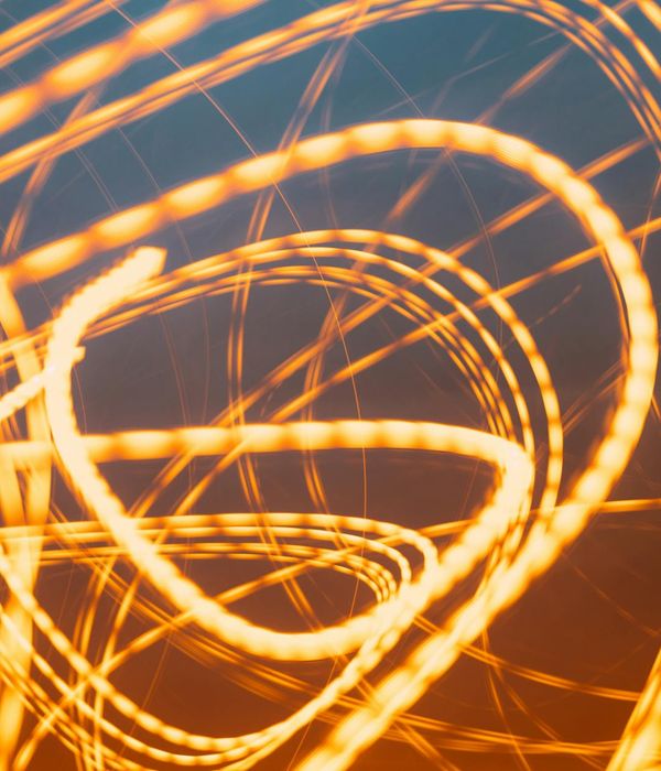 Abstract glowing lines representing digital concentration and peace